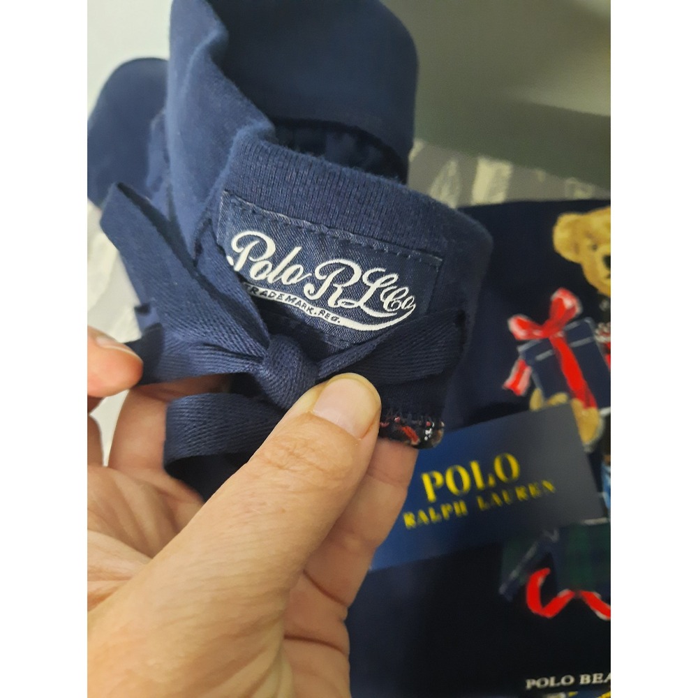 Polo Ralph Lauren Mens Polo Bear Pajama Set Navy Blue Holiday Sleepwear NEW Med - Picture 4 of 7